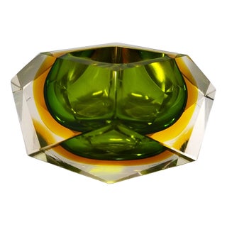 Vintage Green Ashtray by Flavio Poli for Seguso, 1960s For Sale