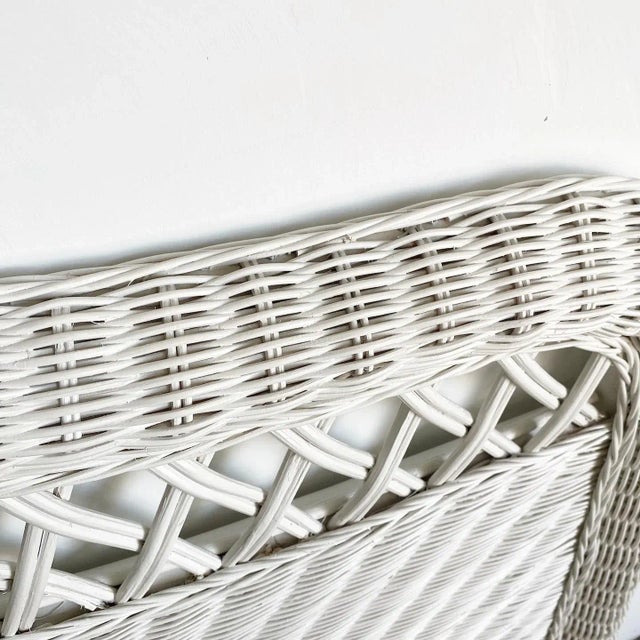 Boho Chic White Wicker Queen Size Headboard Chairish