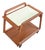 Mid 20th Century Danish Modern Flip Top Bar Cart in Teak + Cream Laminate For Sale