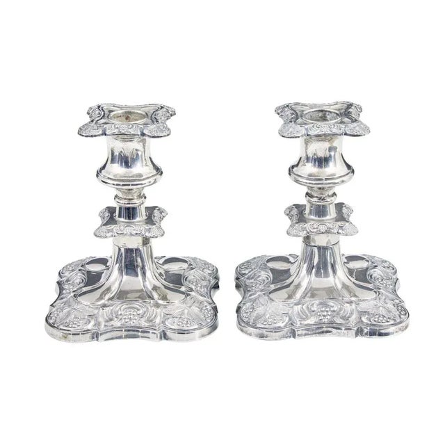 Silver-Plated Candlesticks, 1950s, Set of 2 For Sale - Image 6 of 6