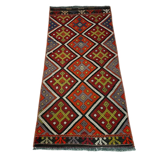 Vintage Turkish Mini Kilim Rug For Sale - Image 6 of 11