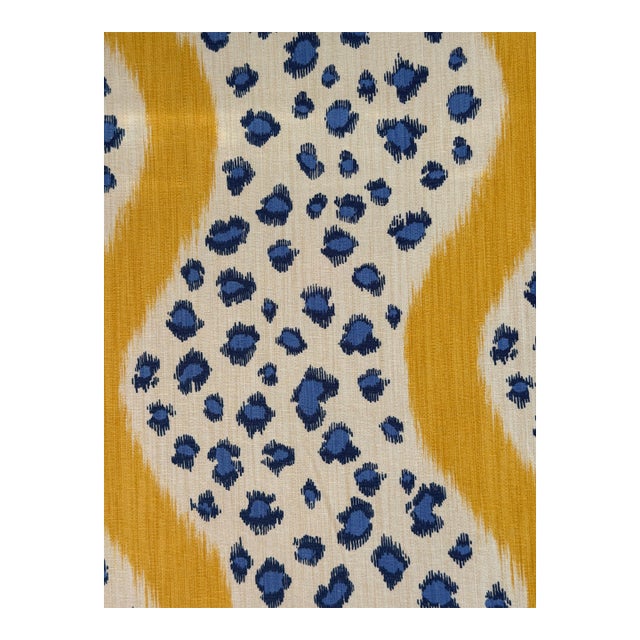 Clarence House / Hill Brown Corbett Color Gold / Sapphire Sku 1353901 1 2/6 Yards Fabric For Sale