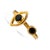 Contemporary Spiritual Eye Black Onyx Stone & Gold Dainty Stackable Ring, Size 4 For Sale - Image 3 of 6