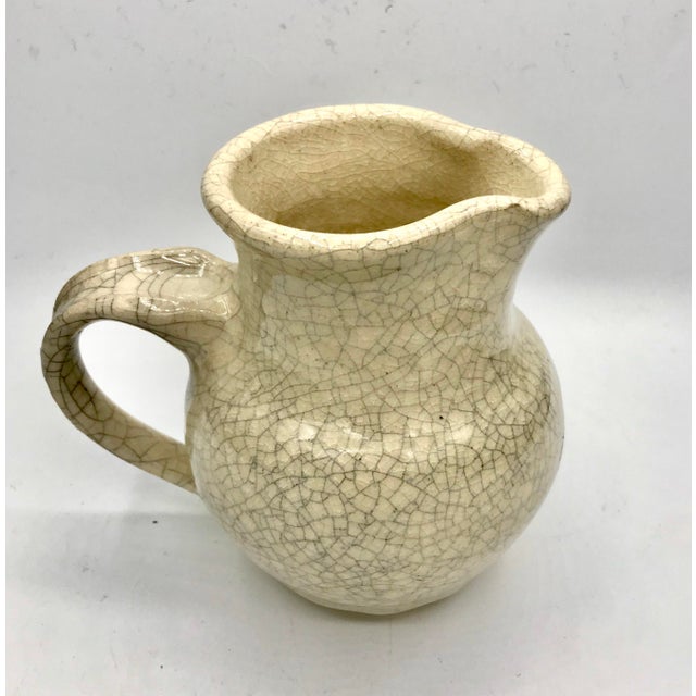 Mid 20th Century Crackle Glaze Signed Studio Pottery Coffee Creamer For Sale - Image 4 of 5