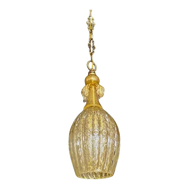 Barovier Gold Bubbles Murano Glass Pendant Light For Sale