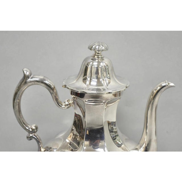 Victorian Vintage Victorian Silver Plated Bulbous Footed Tea Pot Tea Kettle For Sale - Image 3 of 13