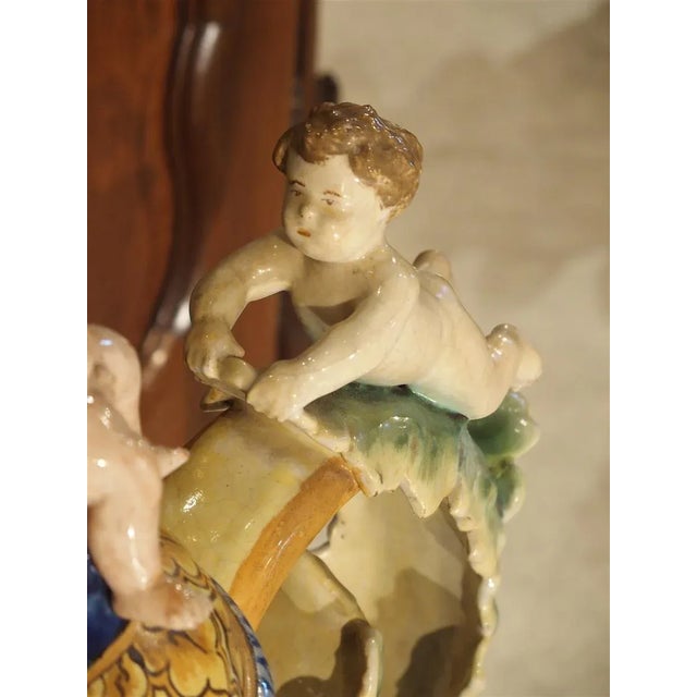Late 19th Century 1885 Italian Painted Majolica Urn For Sale - Image 5 of 13