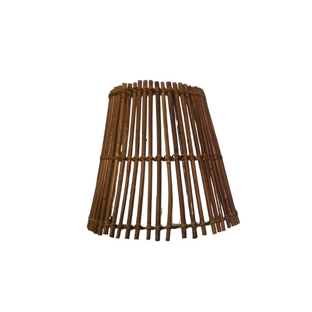 Bamboo-Slat Table Lamp – Natural & Sculptural – 1990s For Sale - Image 9 of 12
