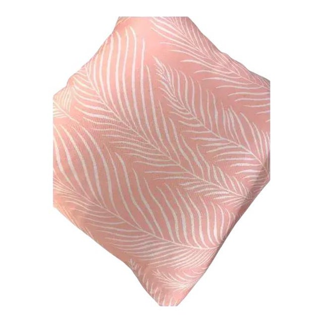 Mid-Century Modern Pair 24'' Thomas Strayhan Pink Palm Pillows For Sale - Image 3 of 5