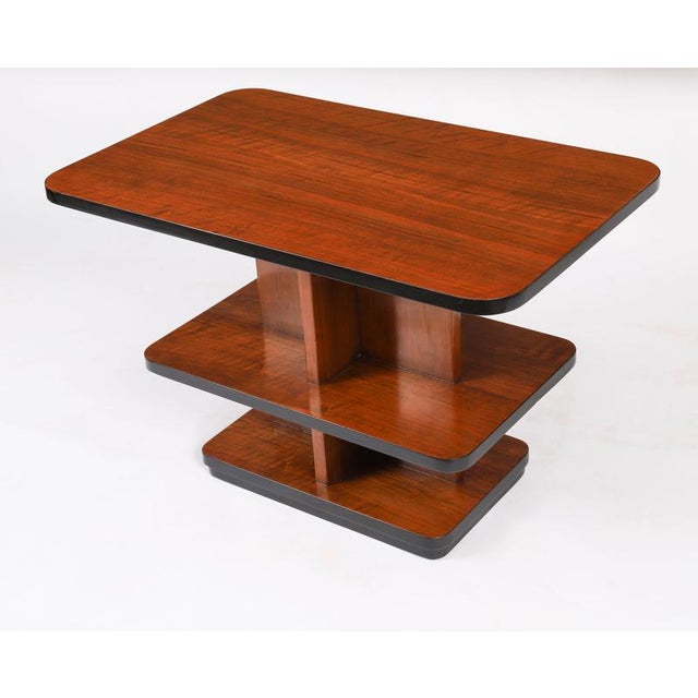 Vintage Art Deco Tiered Walnut Coffee Table, 1920s For Sale - Image 3 of 12