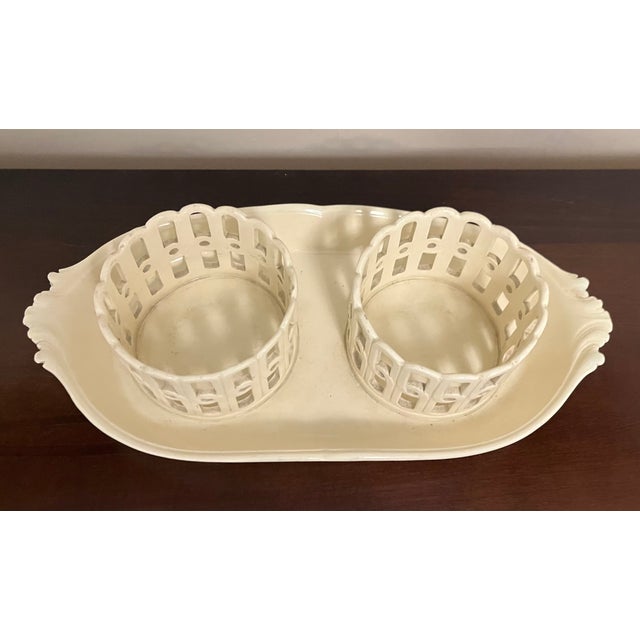 18th Century Antique 18th Century French Creamware Cruet Bottle Stand For Sale - Image 5 of 13