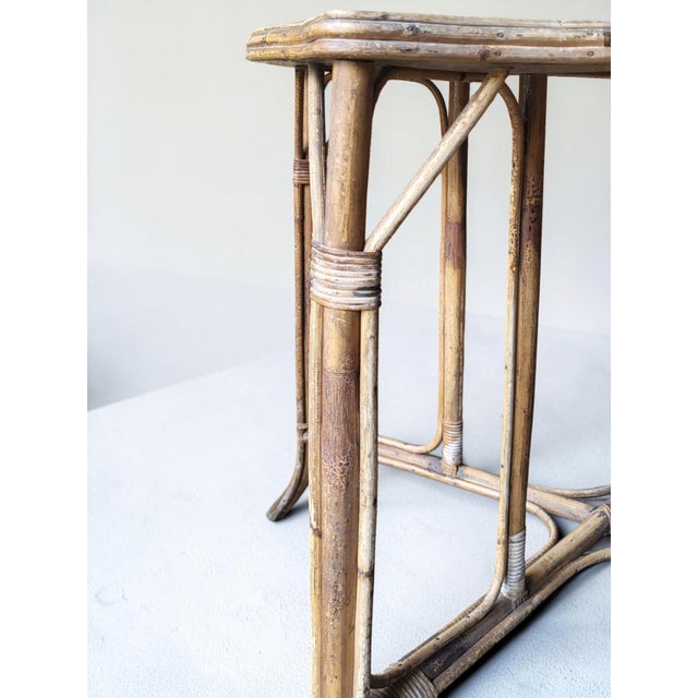 Vintage Natural Rattan Table, 1960s For Sale - Image 6 of 7