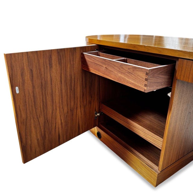 Modern Oval Desk With Storage For Sale - Image 4 of 8