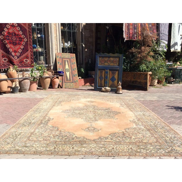 One of a kind hand made vintage anatolian rug. This gorgeous hand knotted area rug was made in the 1940's by anatolian...