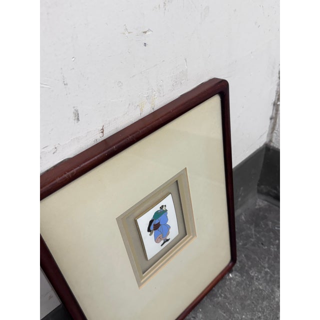 Vintage Japanese Enamels Custom Framed, Set of 3 For Sale - Image 9 of 12