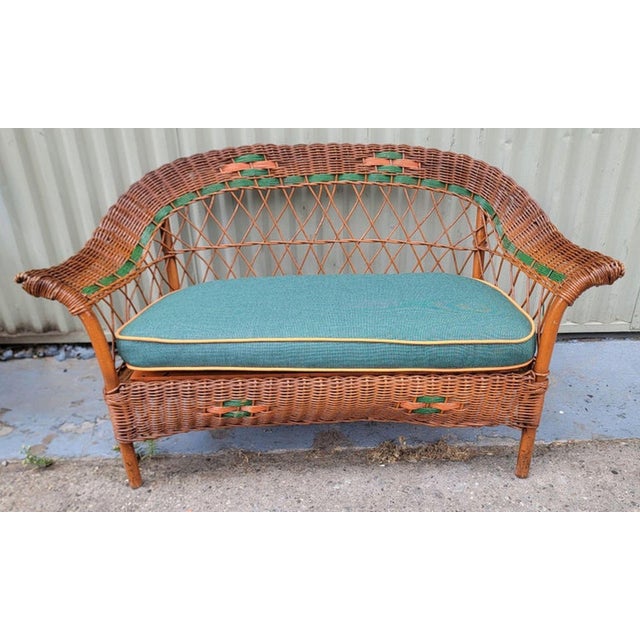 This two piece matching set of Bar Harbor wicker child's set is in fine condition.It comes with custom made with ( out...