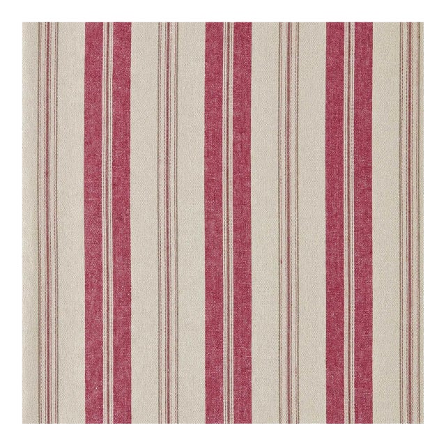 Sanderson Highgrove Stripe Fabric in Crimson For Sale