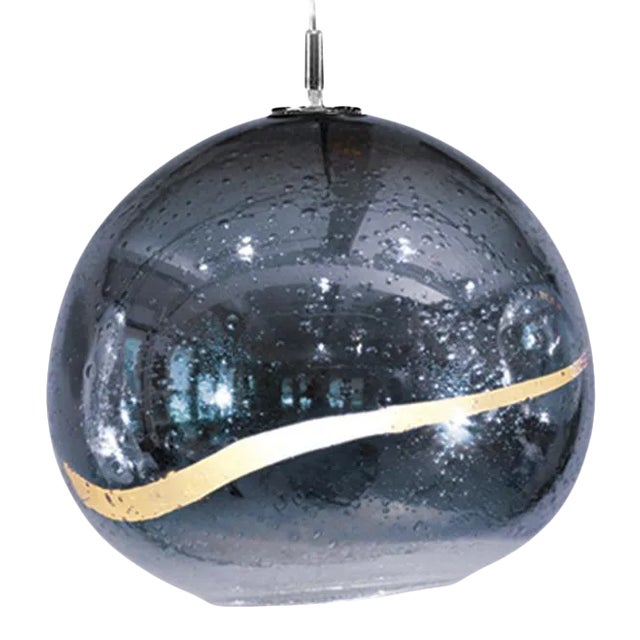 Solaris Pendant Light from the Vista Swirl Collection in Steel Blue For Sale