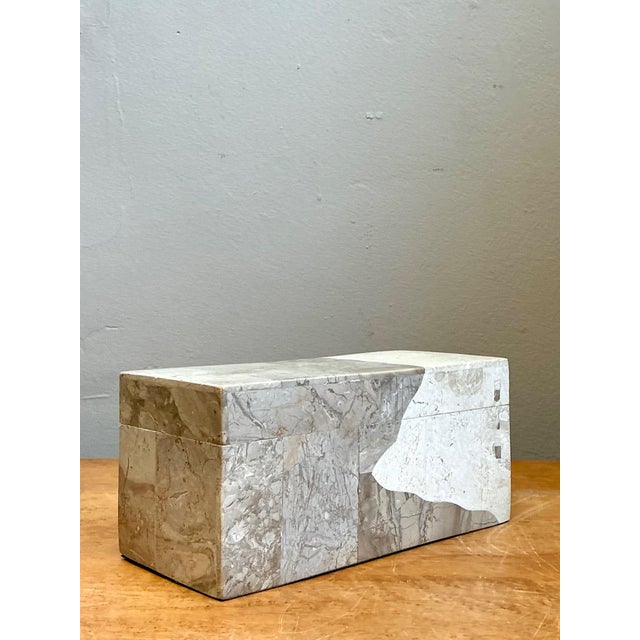 This vintage tessellated stone box exemplifies the refined craftsmanship and natural elegance that made tessellated stone...