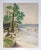 Rustic Vintage Mid Century Rocky Seashore Watercolor Painting For Sale - Image 3 of 4