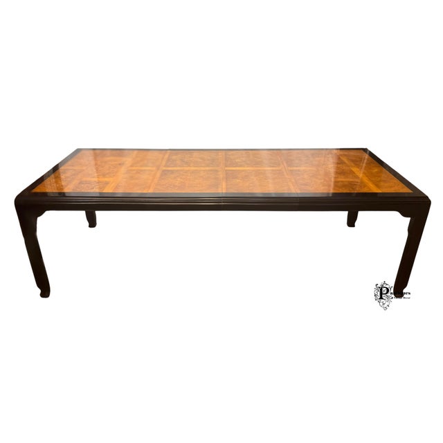 Vintage Century Raymond Sobota Chin Hua Collection Chinoiserie Style Burl & Black Lacquer Dining Table For Sale - Image 12 of 12