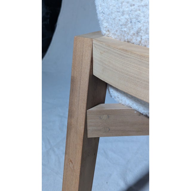 Verellen Fernando Wing Chair in Ivory Bouclé on Ash Base For Sale - Image 9 of 12