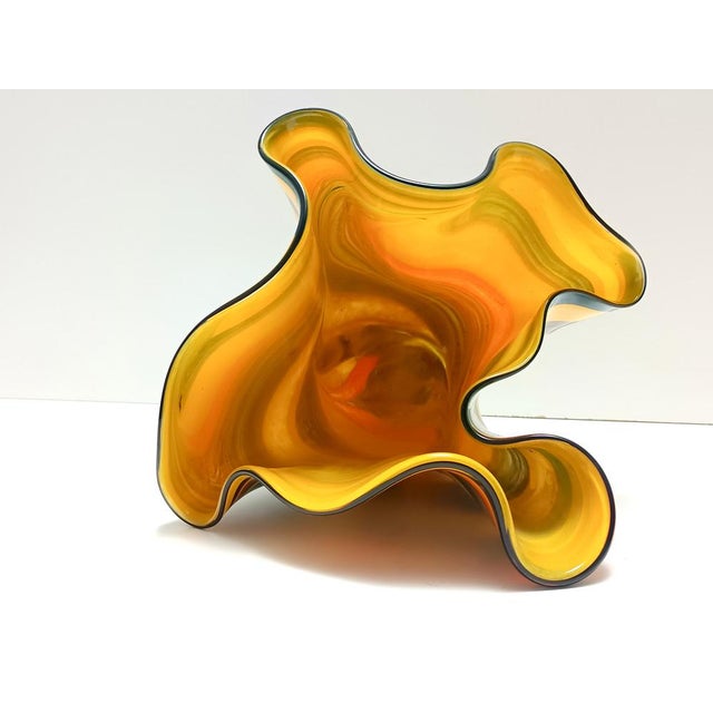 Postmodern Multicolored Murano Glass Fazzoletto Vase, Italy, 1980s For Sale - Image 8 of 13