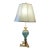 Mid 20th Century Regency Style Desk Lamp W/ Murano Blue Swirled Opalescent Glass For Sale