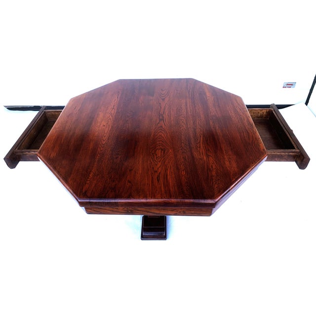 Spanish Octagonal Coffee Table in Oak, 1970s For Sale - Image 3 of 18