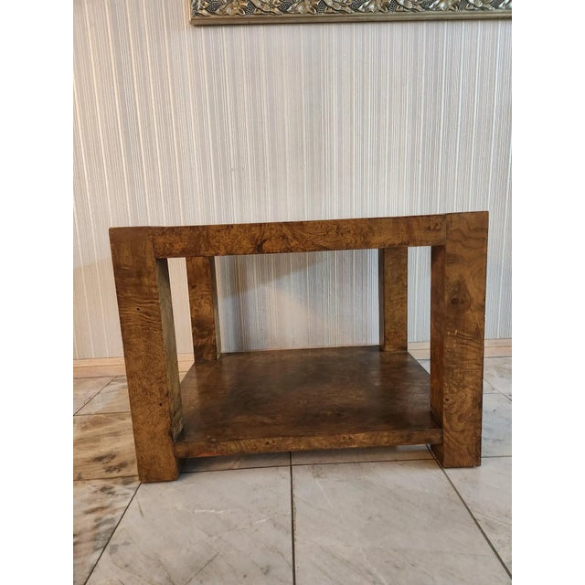 Midcentury Burlwood Side Table Milo Baughman for Lane For Sale - Image 14 of 14