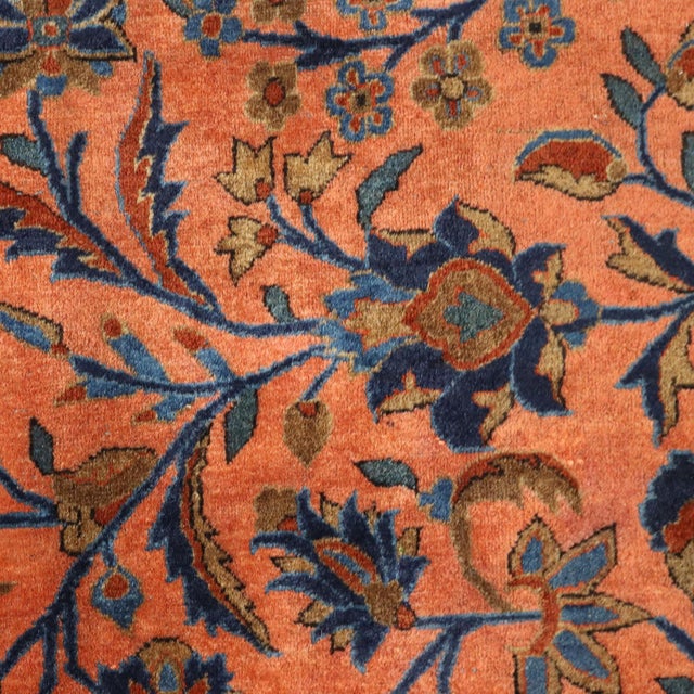 Antique Keshan Manchester Rug in Cotton and Wool For Sale - Image 5 of 16