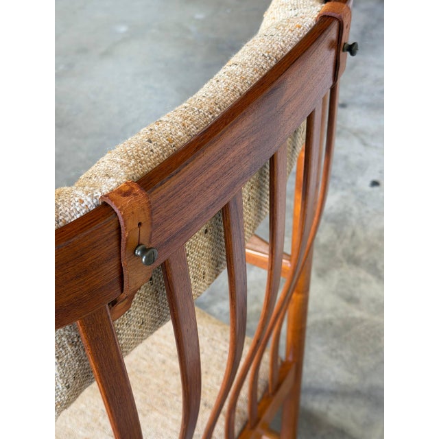 In Style of Hans Wegner Teak High Back Rocking Armchair Danish Vintage 1960s For Sale - Image 11 of 13