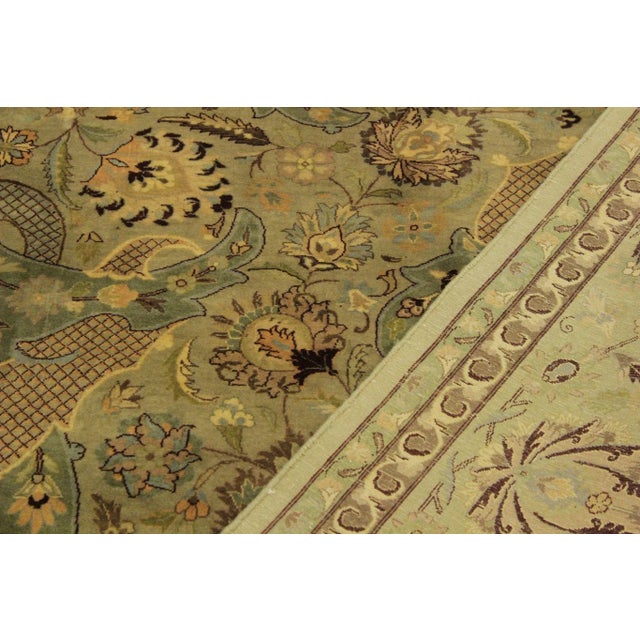 Textile 1970s 1970s Agra Pak Persian Green/Brown Wool Rug - 10'1'' X 14'3'' For Sale - Image 7 of 7