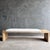Mid-Century Modern Casi White Oak Bench in Natural Finish Upholstered in Faux Sherpa - Off Center For Sale - Image 3 of 8