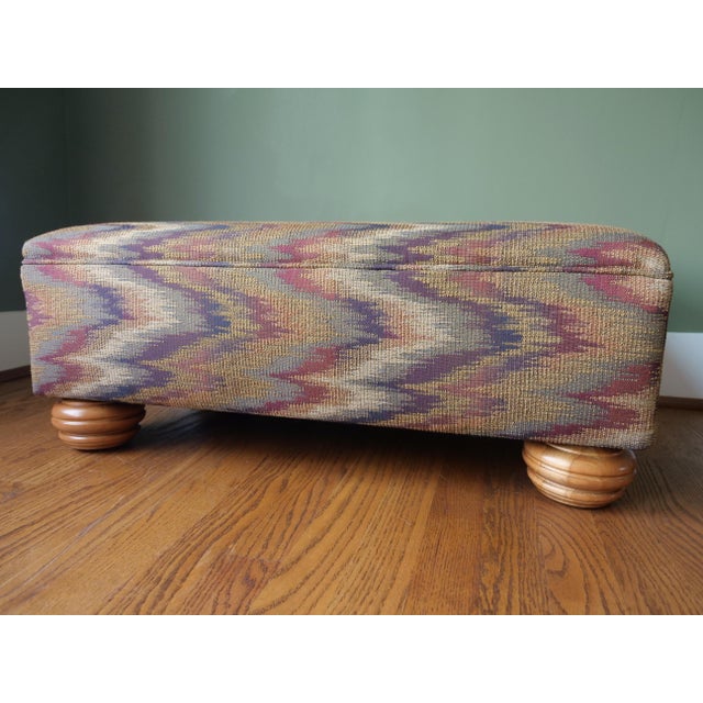 2020s Newly Upholstered Ottoman in Flamestitch For Sale - Image 5 of 7