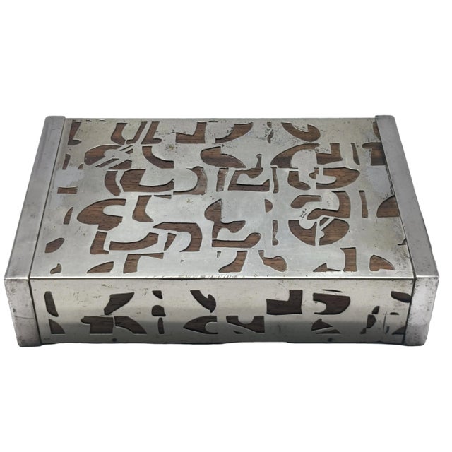 Wooden and Perforated Metal Box, Italy, 1970s For Sale - Image 6 of 8