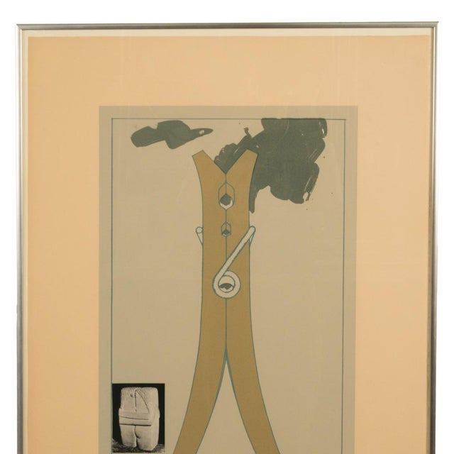 1970s Pop Art Silk Screen Print and Collage "Clothespin Brancusi's Kiss" Philadelphia by Claes Oldenburg, 1972 For Sale - Image 5 of 13