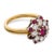 1980s Vintage Ruby Diamond 18k Gold Cluster Ring, Size 6.5 For Sale - Image 5 of 7