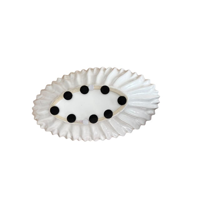 1990s White Oval Seashell Planter For Sale - Image 10 of 10
