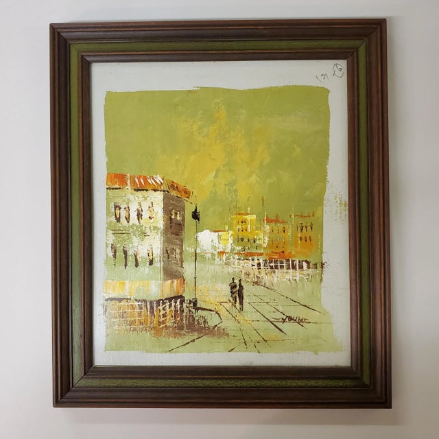 1960s Mid-Century Cityscape Painting, Framed For Sale In Los Angeles - Image 6 of 12
