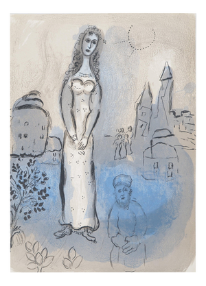 Marc Chagall, The Bible: Esther and Her Cousin, Original Lithograph