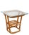 Tropi-cal Vintage Mid Century Bamboo and Glass Side Table For Sale - Image 4 of 7