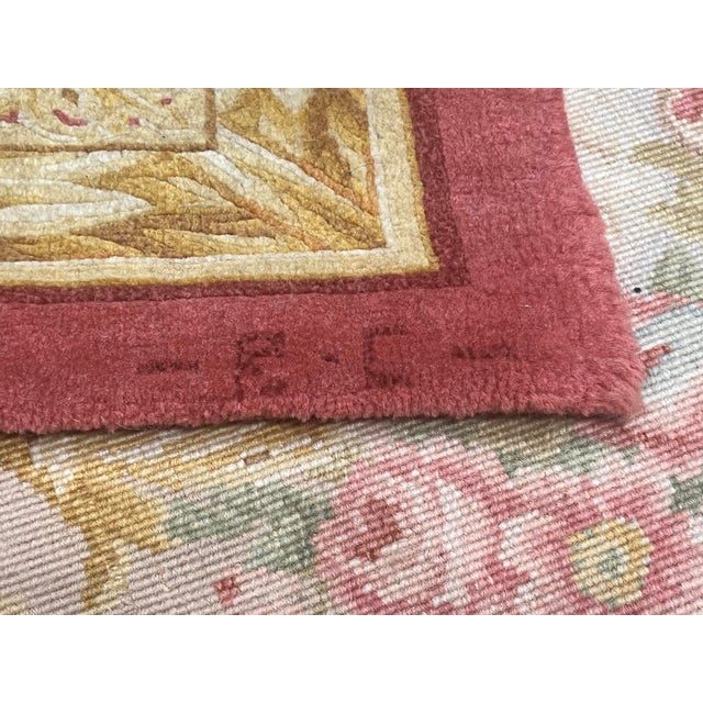 Beige Fine Vintage French Savornery Rug 5'10" X 9’0" For Sale - Image 8 of 8