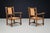 1940s French Oak and Rush Armchairs in the style of Charles Dudouyt, France, 1940, Set of 2 For Sale - Image 5 of 11