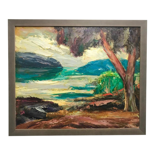 1930s "Sheltered Inlet" Painting by Walter A. Bailey For Sale