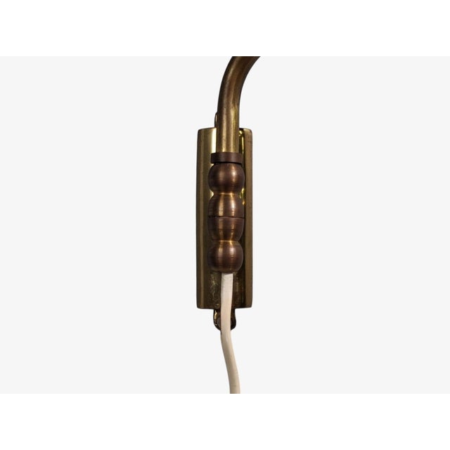 Danish Modern, Articulating Wall Light or Sconce, Patinated Brass, Denmark, 1950s For Sale - Image 14 of 15
