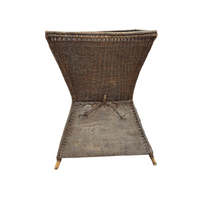 Rustic Vintage Ifugao Woven Rattan and Bamboo Potato Carrying Basket From the Philippines For Sale - Image 3 of 11
