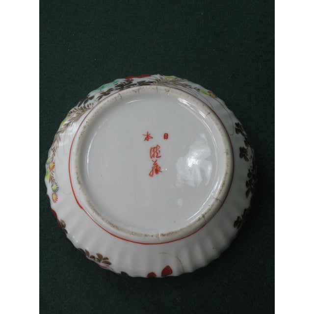 Japanese Antique Covered Dish Bowl Lid Japanese Red Satsuma Hand Painted Oriental Signed For Sale - Image 3 of 17