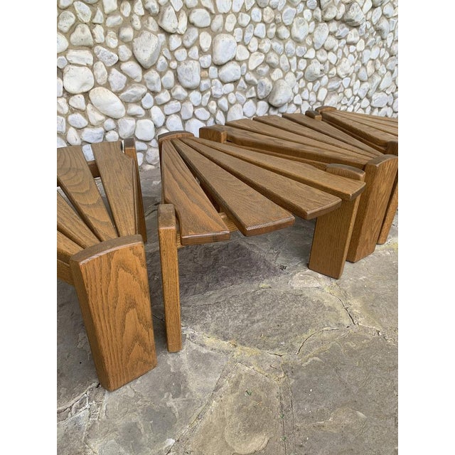 Vintage Brutalist Oak Side Tables by Radboud Dittmann for Dittmann & Co., Netherlands, 1970s, Set of 4 For Sale - Image 11 of 17