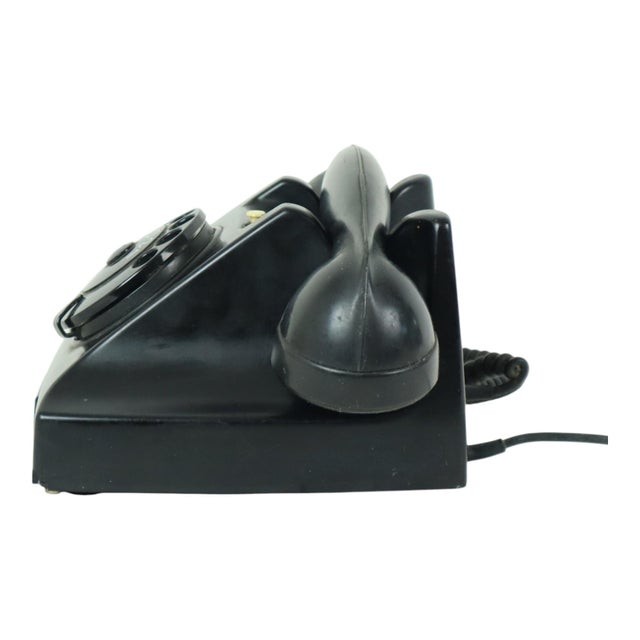Vintage Black Bakelite Rotary Dial Telephone, 1950s For Sale - Image 6 of 11